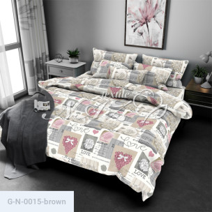 Ткань для постельного белья Голд Euro N-0015-brown_1444