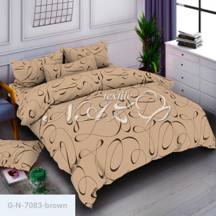 Ткань для постельного белья Голд Euro N-7083-brown_9408