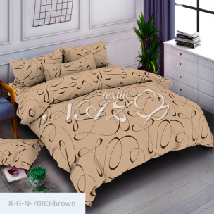 Комплект постельного белья Gold N-7083-brown_9409