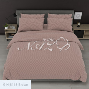 Тканина для постільної білизни Голд Euro N-8118-Brown_70999