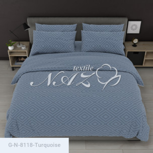 Тканина для постільної білизни Голд Euro N-8118-Turquoise_71002