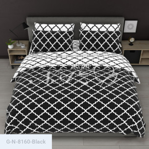 Ткань для постельного белья Голд Euro N-8160-Black_71182