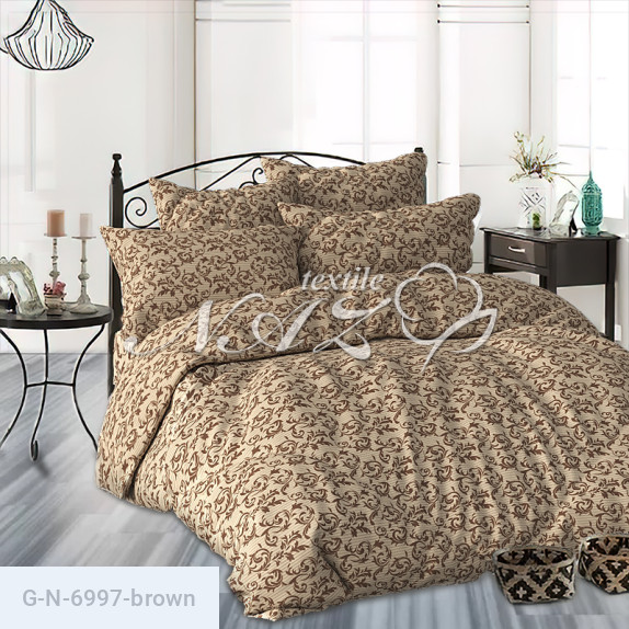 Тканина для постільної білизни Голд N-6997-brown - фото 3
