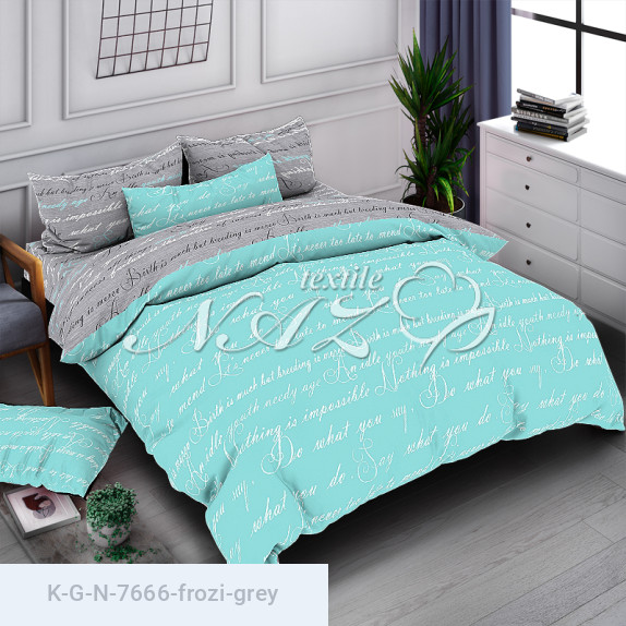 Комплект постельного белья Gold N-7666-frozi-grey - фото 1