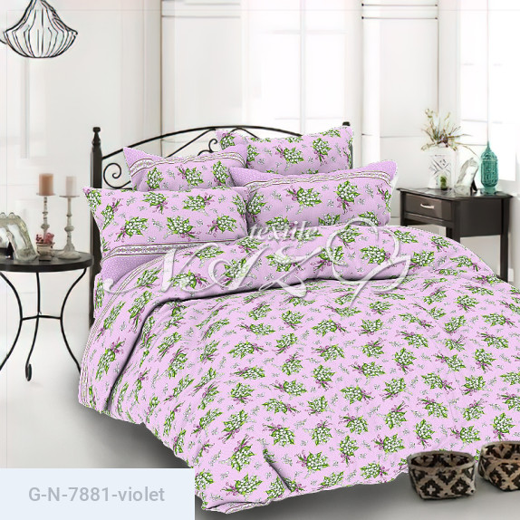 Тканина для постільної білизни Голд Euro N-7881-violet - фото 3