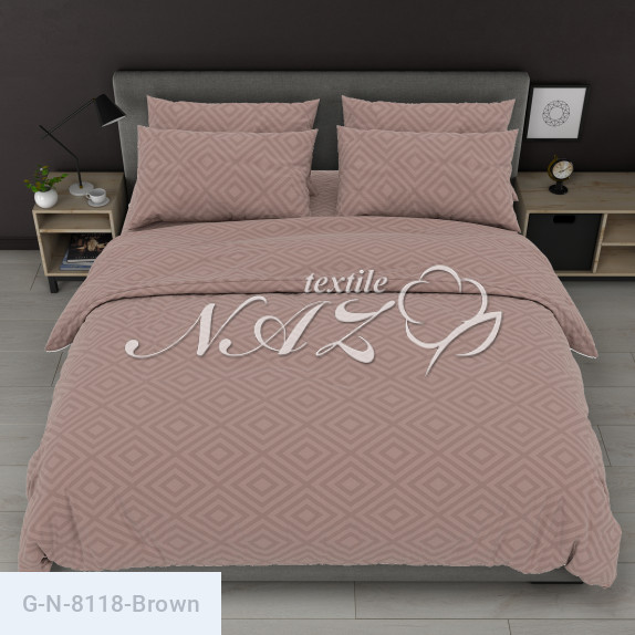 Тканина для постільної білизни Голд Euro N-8118-Brown - фото 3