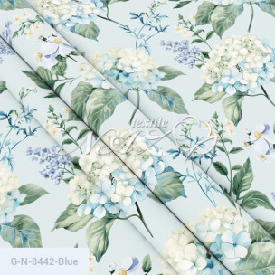 Ткань для постельного белья Голд Euro N-8442-Blue_72438