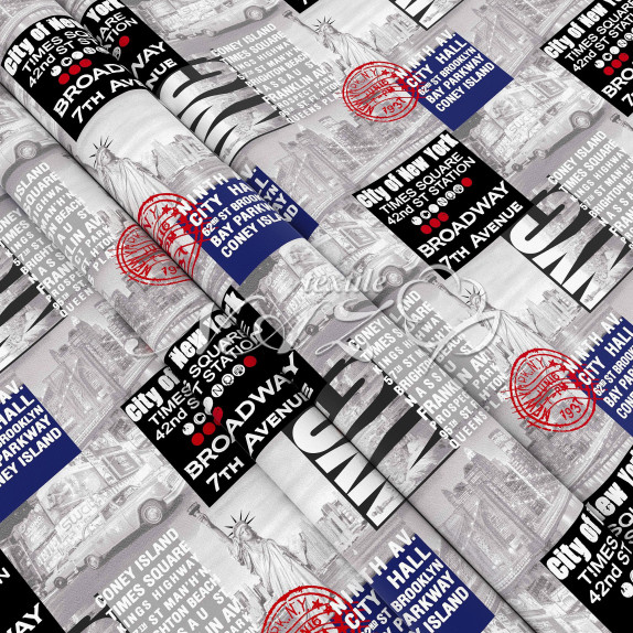 Ткань с городами