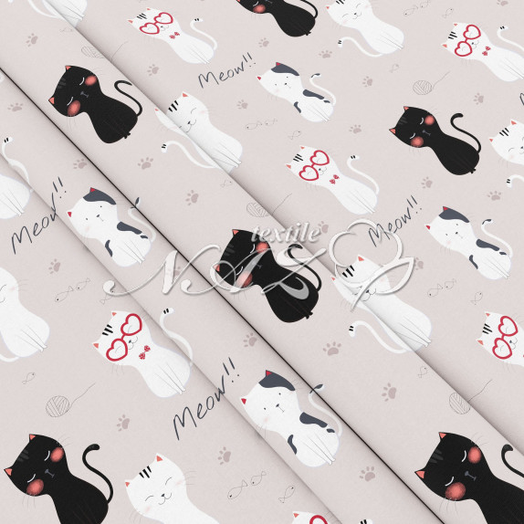 Ткань с котами