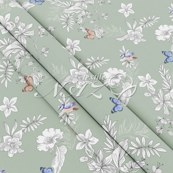 Ткань с птицами