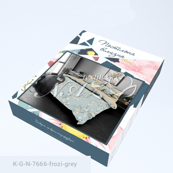 Комплект постельного белья Gold N-7666-frozi-grey - фото 4