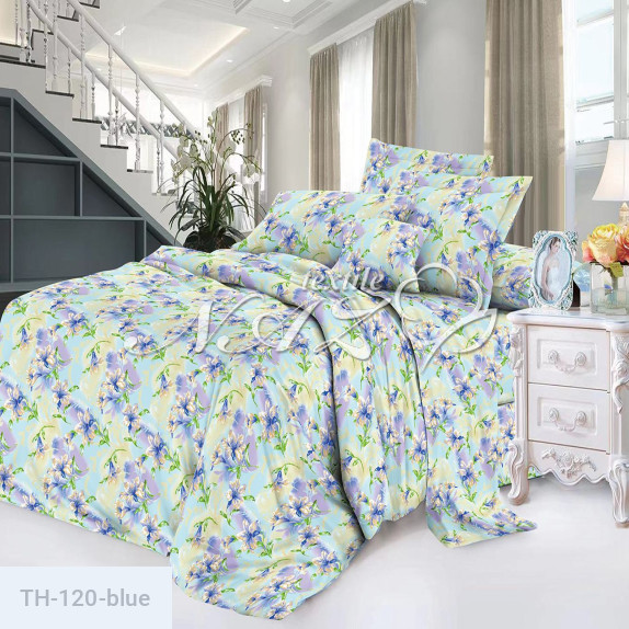 Тканина для пухо-пір'яних виробів Тік 140 гр (100% бавовна) 120-blue - фото 4
