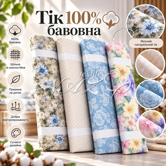Ткань для наперников Тик 100% хлопок
